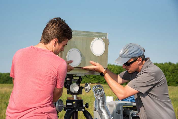 2 people and small radar system